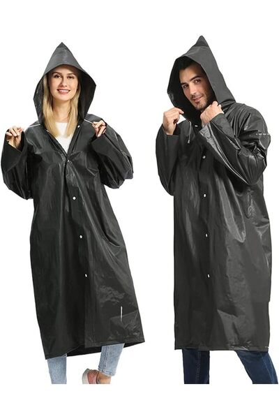 Arabest Rain Coat, 100% EVA Waterproof Reusable Hooded Rain Poncho, Lightweig...