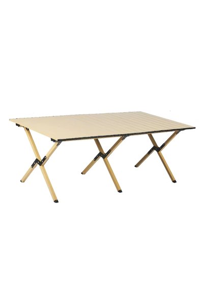 OEM Αναδιπλούμενο φορητό τραπέζι Camping 120x60x45 εκ. σε μπεζ χρώμα