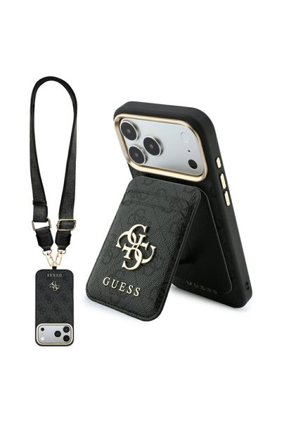 Guess iPhone 17/18 Pro Max Θήκη με υποδοχή κάρτας 4G και MagSafe, Μαύρο