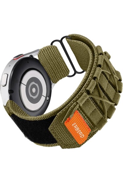 ERBORD Curea din nailon Runner pentru Samsung Galaxy Watch 4/5/6/7, Verde