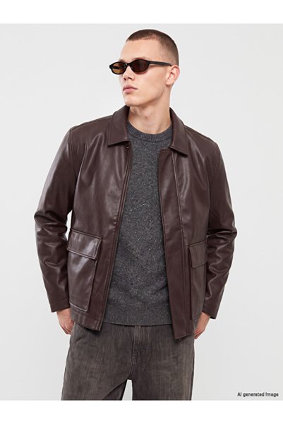 LC Waikiki Quality Parts from Çelebi Store Standard Fit Men's Leather Look Ja...