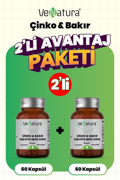 VeNatura Çinko Bakır 60 Kapsül 2 Adet