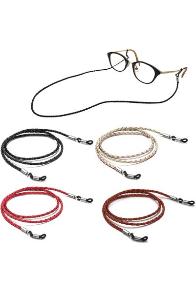 Generic 4Pcs Eyeglass Strap Cords, Non-Slip PU