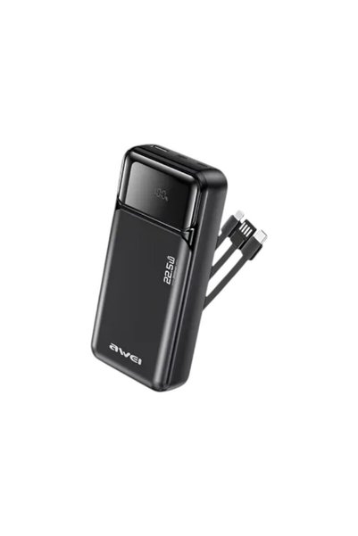 AWEI Power Bank 10000mAh 22.5W PD/QC 3in1 με ενσωματωμένα καλώδια PA-94