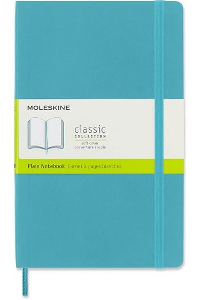 GENERAL Moleskine Classic Notebook, Large, Plain, Blue Reef, Soft Cover (5 x ...