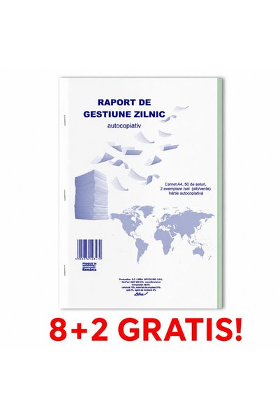 Libra 8+2 GRATIS! Raport de gestiune zilnic autocopiativ A4 2 exemplare