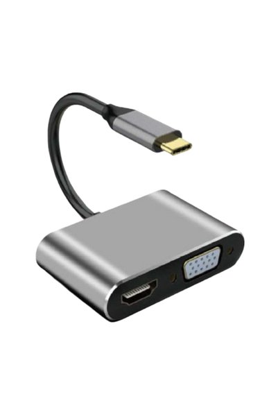 OEM Μετατροπέας HDMI / VGA female σε USB-C male γκρι Arrango AC49288