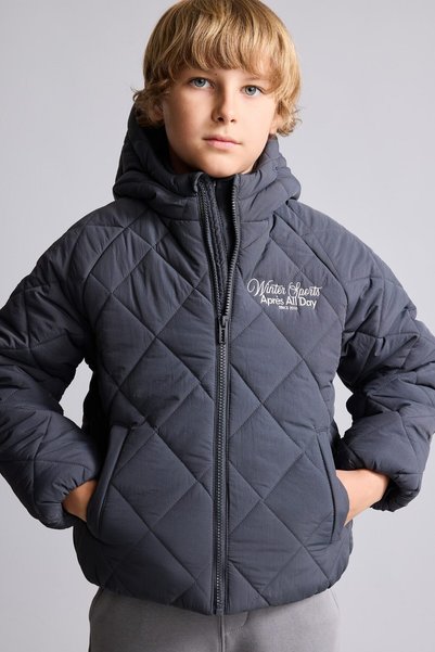 DeFacto Hooded Quilted Taffeta Coat for Boys H0202A826Au