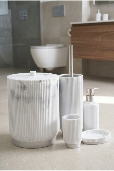 ACAR Jhn-09778 White Laduree Collection 5-Piece Bathroom Set
