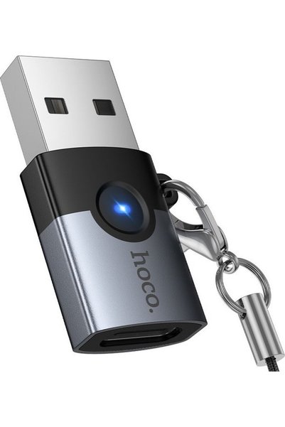 Hoco Προσαρμογέας OTG USB A σε USB C UA46B γκρι