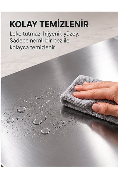 AISI 304 Paslanmaz Çelik Kesme Tahtası – Özel Ölçü ve Kalınlık Seçenekli
