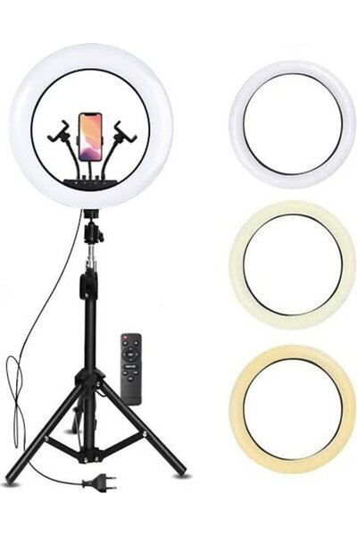 OEM Φωτιστικό LED για Selfie 56 εκ. (Τρία λευκά) + Βάση Τρίποδα 200 εκ.
