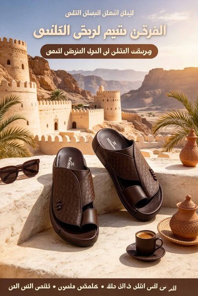 NajdEva Shop Saudi Made Men's Split Toe Slides Natural Pebbled Grain City Minimalist
