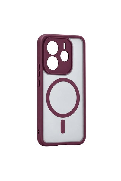 Generic Brand Xiaomi redmi note 14 4g loji magsafe cover - burgundy