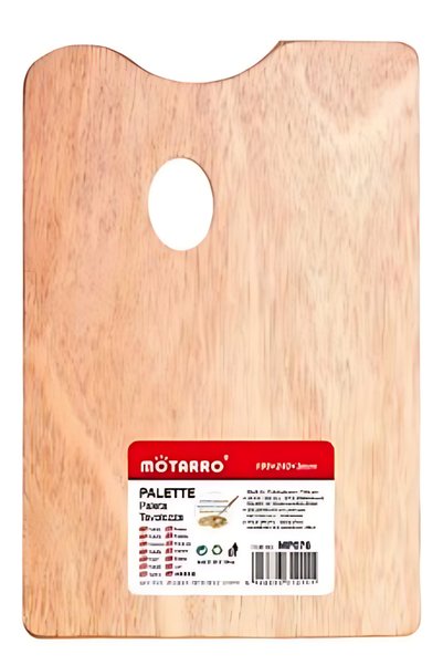 OEM Ξύλινη παλέτα ζωγραφικής ορθογώνια 18x24 εκ. Motarro MP076