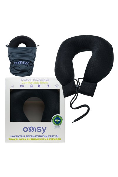 omsy Lavantalı Seyahat Boyun Yastığı Siyah 1 Adet