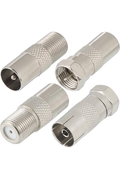Generic 4 kit TV Aerial Coaxial Cable Adapter F Type to TV Adapter (4 pcs)
