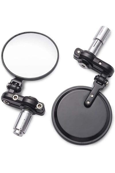 Generic Motorcycle Rearview Mirrors, Round Side Mirrors 7/8'' Handlebar Bar E...