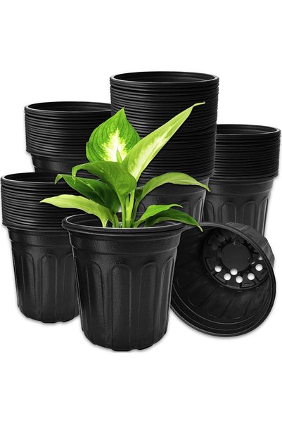 Generic 50 قطعة من أواني الزراعة المرنة، أوعية بلاستيكية سميكة وناعمة لبدء زر...