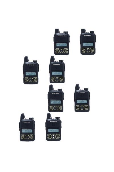 BAOFENG Σετ 8 τεμαχίων BF-T1 ασύρματοι πομποδέκτες PMR 1.5W με μονόχρωμη οθόνη