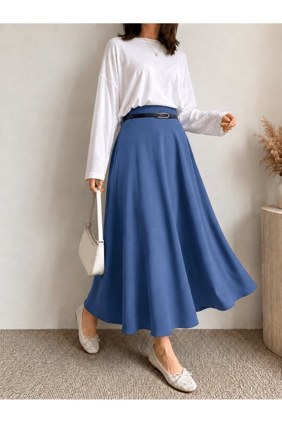 Hepsi Moda Daisy Skirt - 716 - Light Navy Blue