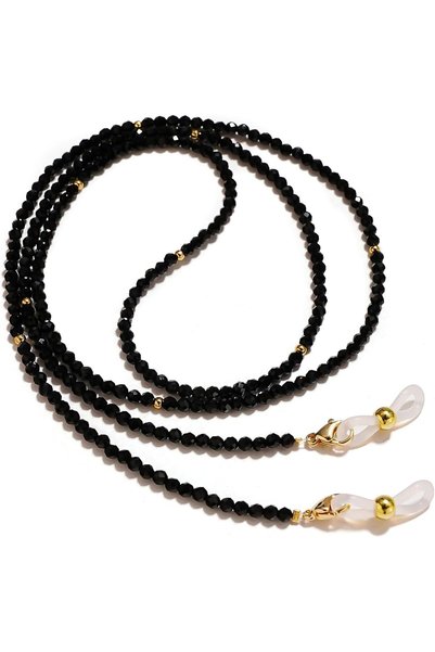 Generic سلسلة نظارات أنيقة مزينة بالكريستال للنساء والفتيات - حامل نظارات قاب...