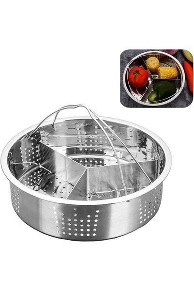 Generic Stainless Steel Steamer Basket Rack Trio, Pressure Cooking Separator ...