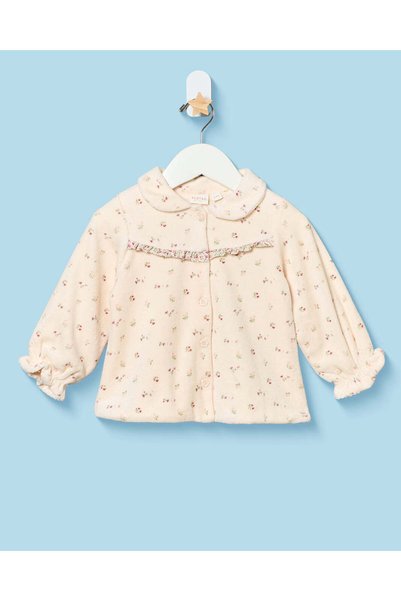 REDTAG Infant Girls White Floral Print Blouse