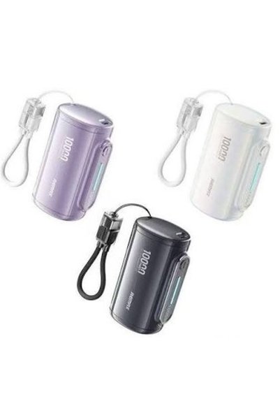Remax Power Bank 10000mAh 22.5W PD με ενσωματωμένο καλώδιο USB-C και οθόνη LE...