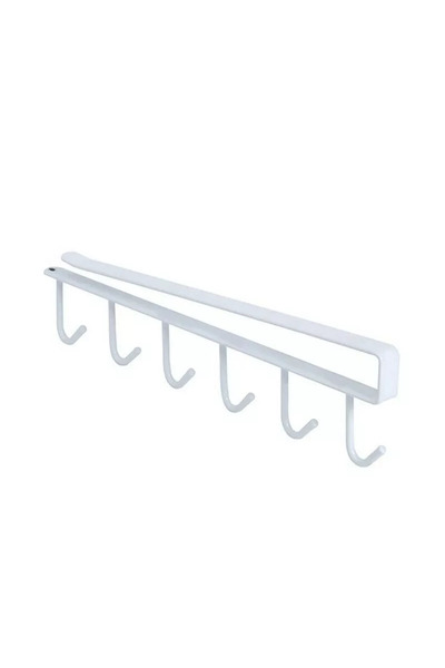 OEM Πολυχρηστική κρεμάστρα 6 άγκιστρα 26 εκ. Kmt Style 2419186 σε λευκή χρώμα