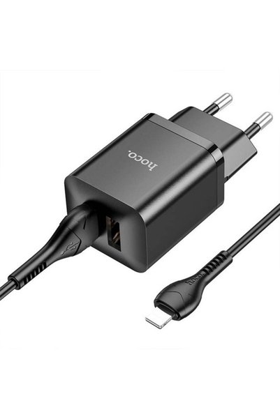 Hoco Φορτιστής διπλής θύρας 2xUSB-A με καλώδιο Lightning N25 Maker