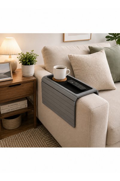N.zone Foldable Sofa Armrest Tray Flexible Strip Design with Fixed Center, Po...