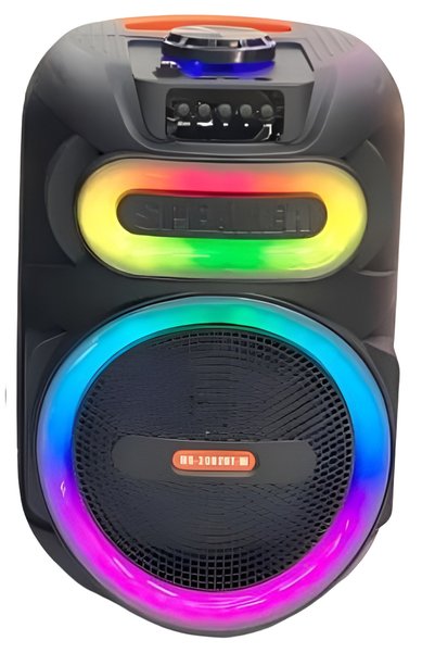 OEM Φορητό ηχείο καραόκε τρόλεϊ 8″ με RGB φωτισμό και μικρόφωνο MS-2082BT-W