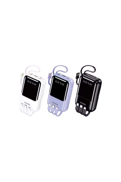 OEM Powerbank 10000 mAh με 4 ενσωματωμένα καλώδια φόρτισης και LED ένδειξη Ka...