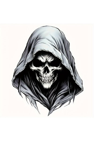 Choice 1pc 1Pc 2D Flat Grim Reaper Skull Vinyl Sticker Self Adhesive For Car ...