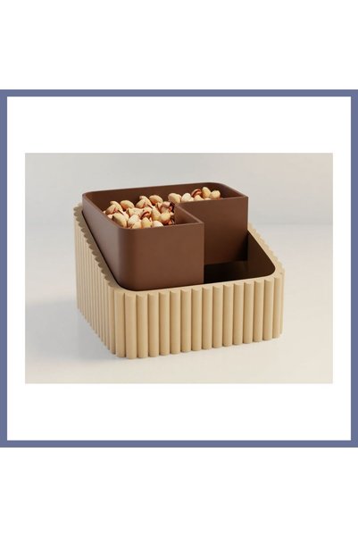 Generic Brand 3D Printed Peanut Bowl - Dual Chamber Shell Separator Presentat...