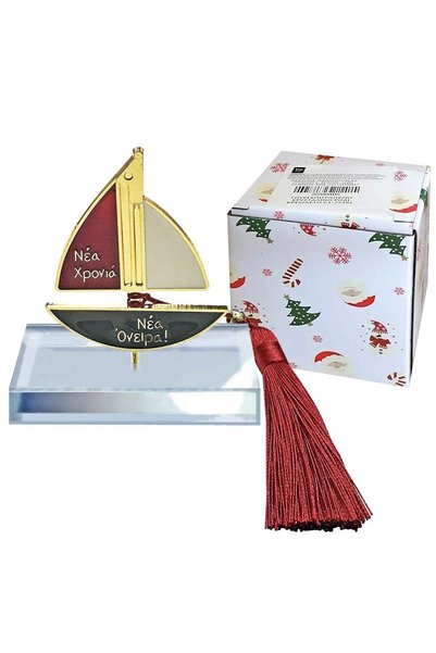 OEM Γούρι επιτραπέζιο κρυστάλινο καράβι ~8x5 εκ. Xmasfest 1133701 - 1 τεμάχιο