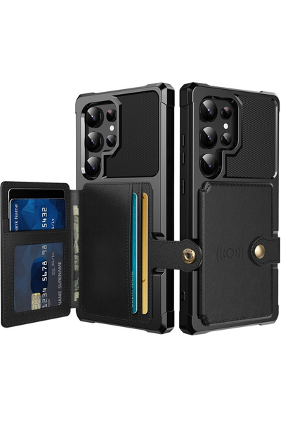 XGSM Husă pentru Samsung Galaxy S24 Ultra, cu suport pentru carduri și funcți...