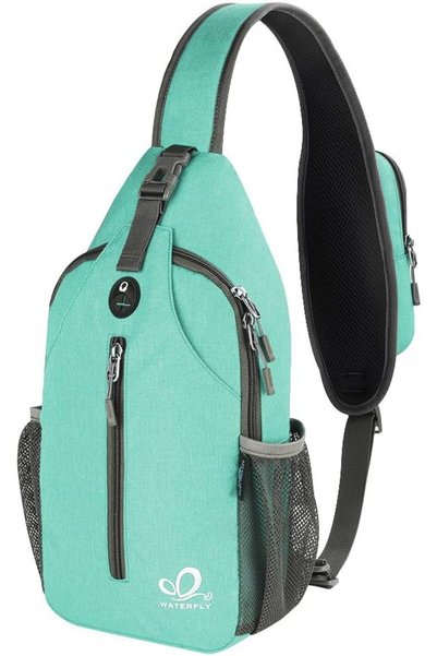 WATERFLY Crossbody Sling Backpack Sling Bag Travel Hiking Chest Bag Daypack