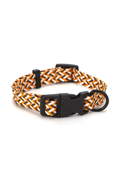 OEM Πλεκτό περιλαίμιο για σκύλους W1.0*L20-30 εκ. Small κίτρινο/Καφέ/Άσπρο