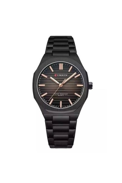 OEM Ανδρικό αναλογικό ρολόι Quartz με ατσάλινο μπρασελέ μαύρο Curren 8456-3