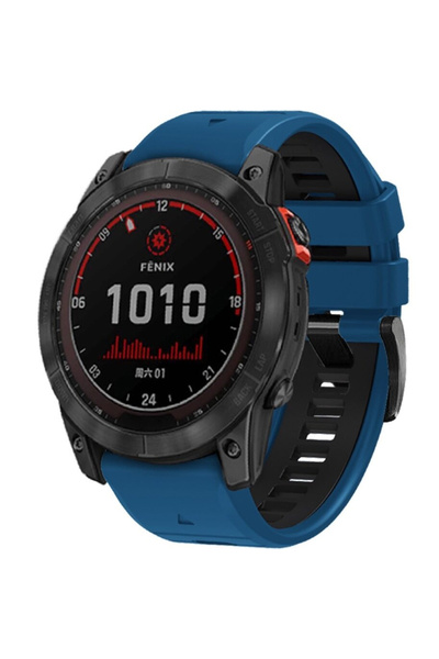 XGSM Curea de silicon QuickFit pentru Garmin Fenix 22mm, Albastru / Negru