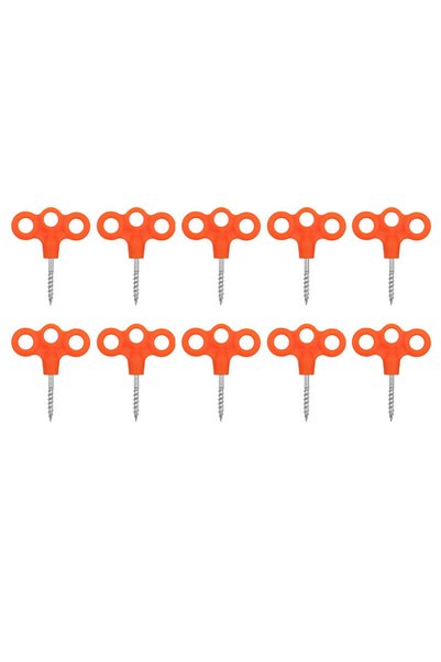 Choice orange 10pcs Outdoor Camping Deck Nail Tent Pegs Screw Nail , Lightwei...
