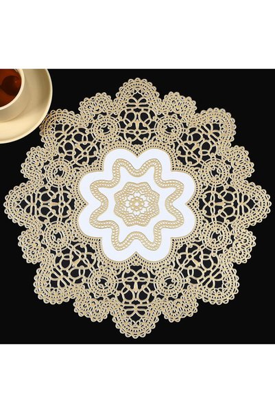 Generic 6PCS Metallic Gold Placemats, Durable Snowflake Pattern, Reusable Met...