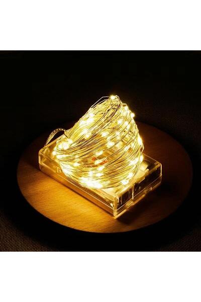 OEM Χριστουγεννιάτικα λαμπάκια σε σειρά 30 LED λευκό θερμό με μπαταρία