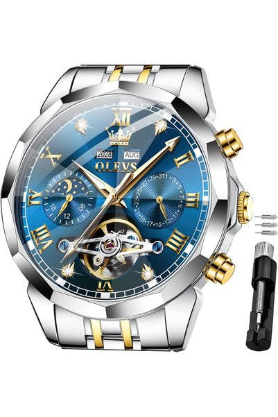 Generic Men Automatic Watch Skeleton 5 Hands Mechanical Classic Luxury Multi ...