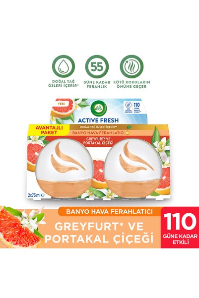 Air Wick Decosphere Hava Tazeleyeci Greyfurt ve Portakal Çiçeği 2x75 ml