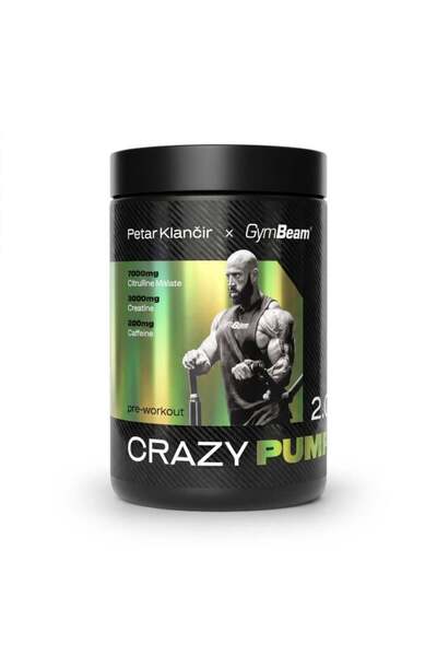 GymBeam Pre-antrenament Crazy Pump 2.0 măr verde