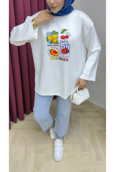 OZD Active Women's Printed Oversize Long Tunic