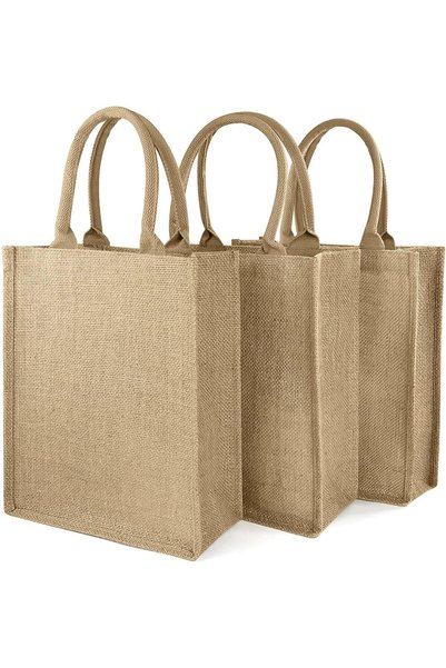 Generic Jute Tote Bags, Burlap Bags with Laminated Interior and Soft Handles,...